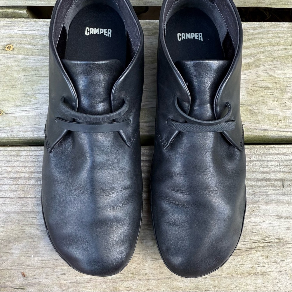 Camper Right Leather Ankle Booties Black Rubber Outsole EU 39 US 8.5 Flexible - Picture 9 of 16